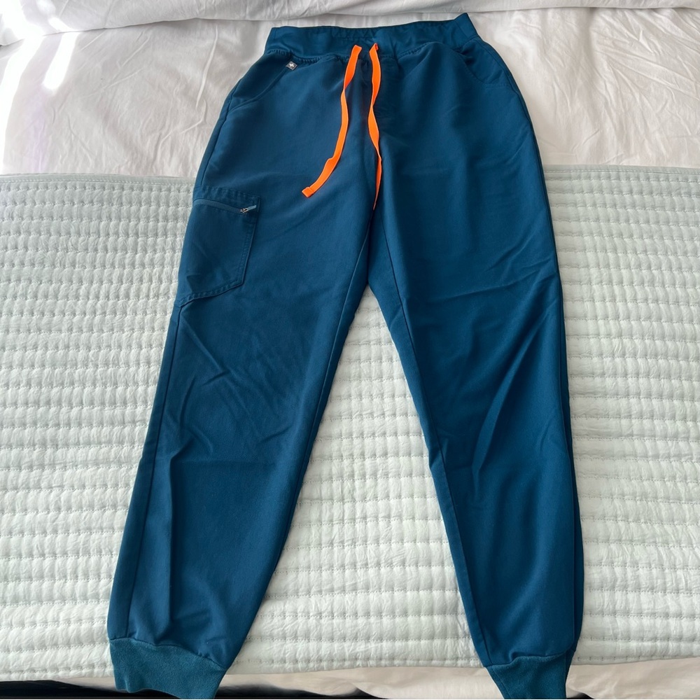 FIGS Zamora High Waisted Jogger Scrub Pants- Size S, Deep Reef